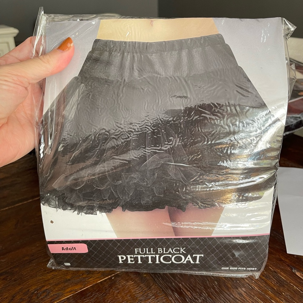 Adult full black petticoat one size fits most